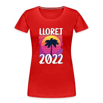Lloret De mars 2022 - T-shirt bio Premium Femme - rouge - Devant - Mia (176cm)