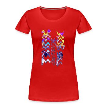 Think outside the box positive thoughts happy - Women's Premium Organic T-Shirt - red - Front - Mia (176cm)