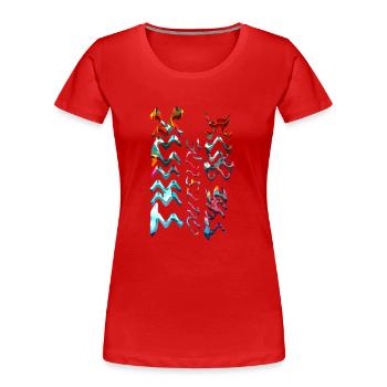 Think outside the box positive thoughts happy - Women's Premium Organic T-Shirt - red - Front - Mia (176cm)