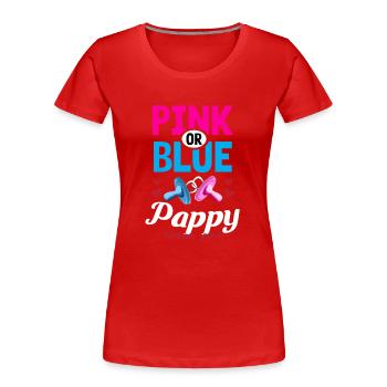Pappy rose ou bleu vous aime Genre Révéler La fête - T-shirt bio Premium Femme - rouge - Devant - Mia (176cm)