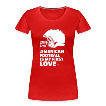 Ich Liebe American Football Stilvolles - Frauen Premium Bio T-Shirt - Rot - Vorne - Mia (176cm)