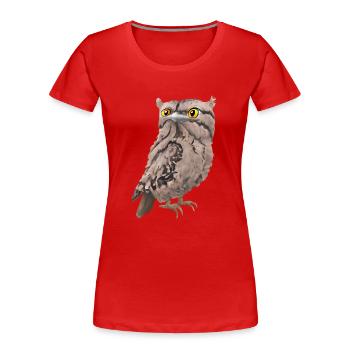 Potoo - le chasseur de nuit - T-shirt bio Premium Femme - rouge - Devant - Mia (176cm)