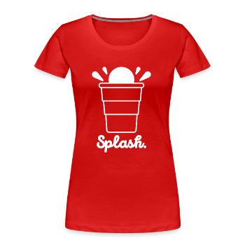Splash Beerpong Design - Frauen Premium Bio T-Shirt - Rot - Vorne - Mia (176cm)