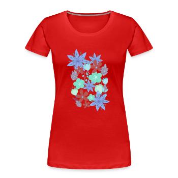 fleurs, fleurs, printemps, fleurs - T-shirt bio Premium Femme - rouge - Devant - Mia (176cm)