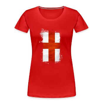 Angleterre Royaume-Uni Londres Anglais britannique Royaume-Uni - T-shirt bio Premium Femme - rouge - Devant - Mia (176cm)