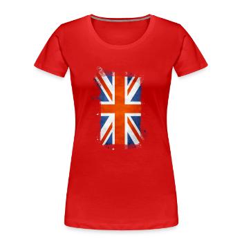 Angleterre Royaume-Uni Londres Anglais britannique Royaume-Uni - T-shirt bio Premium Femme - rouge - Devant - Mia (176cm)