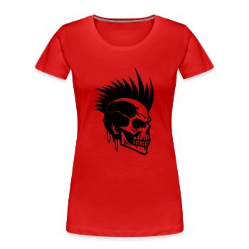 Skull Punk Art - T-shirt bio Premium Femme - rouge - Devant - Mia (176cm)