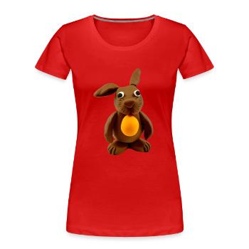 Hase aus Knete - Frauen Premium Bio T-Shirt - Rot - Vorne - Mia (176cm)