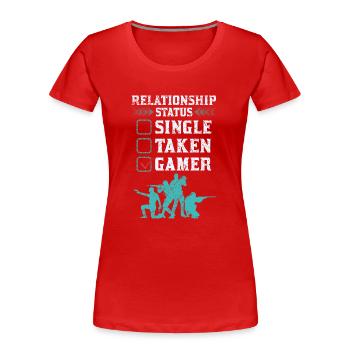 Relationship Status Gamer Design - Frauen Premium Bio T-Shirt - Rot - Vorne - Mia (176cm)