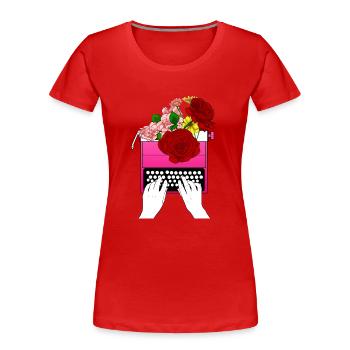 Poet Poetry Poet Poetry I Gift - Women's Premium Organic T-Shirt - red - Front - Mia (176cm)