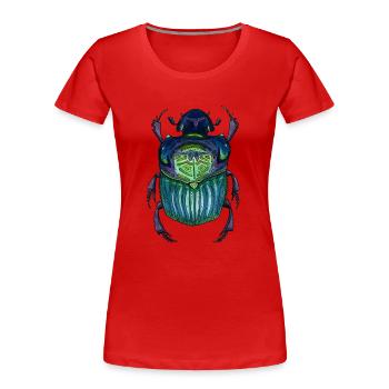Big Beetle - Coléoptère géant - T-shirt bio Premium Femme - rouge - Devant - Mia (176cm)