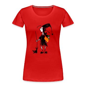 Kleine Hexe - Frauen Premium Bio T-Shirt - Rot - Vorne - Mia (176cm)