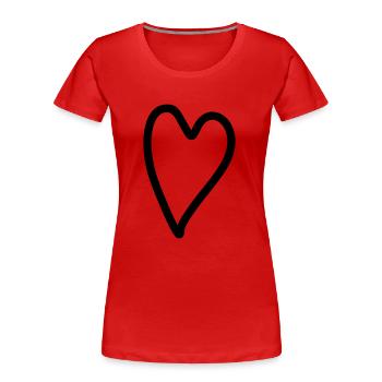 Heart Simple - Women's Premium Organic T-Shirt - red - Front - Mia (176cm)