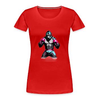 Boxing Gorilla Boxer - Women's Premium Organic T-Shirt - red - Front - Mia (176cm)