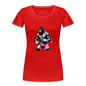 Boxing Gorilla Boxer - Women's Premium Organic T-Shirt - red - Front - Mia (176cm)