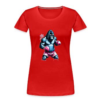 Boxing Gorilla Boxer - Women's Premium Organic T-Shirt - red - Front - Mia (176cm)