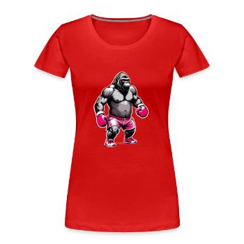 Boxing Gorilla Boxer - Women's Premium Organic T-Shirt - red - Front - Mia (176cm)