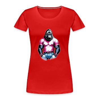 Boxing Gorilla Boxer - Women's Premium Organic T-Shirt - red - Front - Mia (176cm)