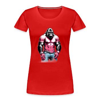 Gorilla Boxer Boxing - Women's Premium Organic T-Shirt - red - Front - Mia (176cm)