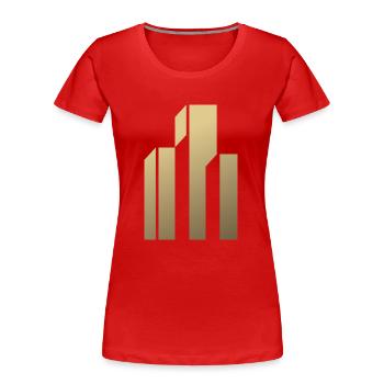 Wolkenkratzer Logo - Frauen Premium Bio T-Shirt - Rot - Vorne - Mia (176cm)