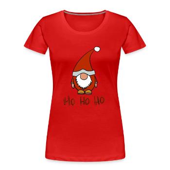 Weihnachtsmann Klein Dick hohoho - Frauen Premium Bio T-Shirt - Rot - Vorne - Mia (176cm)