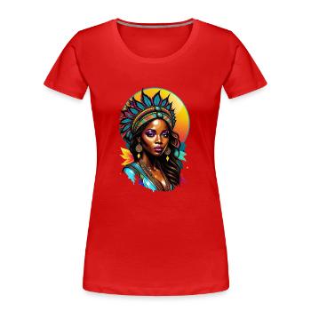 Afro Frau - Schönheit - Frauen Premium Bio T-Shirt - Rot - Vorne - Mia (176cm)