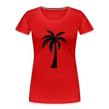 palm tree - Women's Premium Organic T-Shirt - red - Front - Mia (176cm)