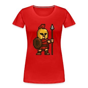 spartaner pixel - Frauen Premium Bio T-Shirt - Rot - Vorne - Mia (176cm)