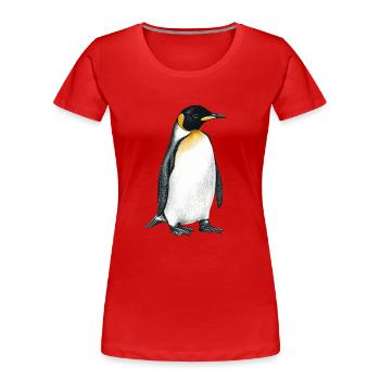 cute penguin - Women's Premium Organic T-Shirt - red - Front - Mia (176cm)