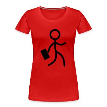 Stickman Business - Frauen Premium Bio T-Shirt - Rot - Vorne - Mia (176cm)