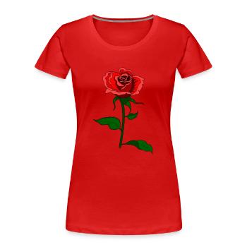 Rose Flower - Women's Premium Organic T-Shirt - red - Front - Mia (176cm)