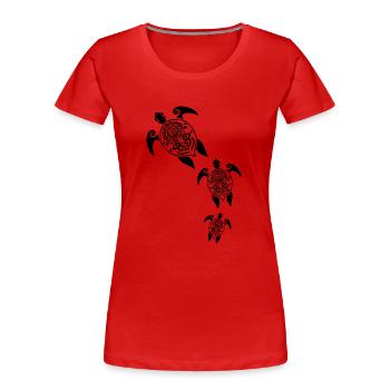 Maori Tortues groupe tattoo idée cadeau - T-shirt bio Premium Femme - rouge - Devant - Mia (176cm)