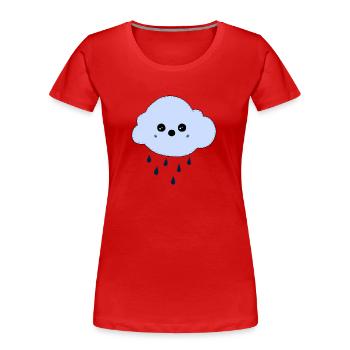 Wolke - Frauen Premium Bio T-Shirt - Rot - Vorne - Mia (176cm)