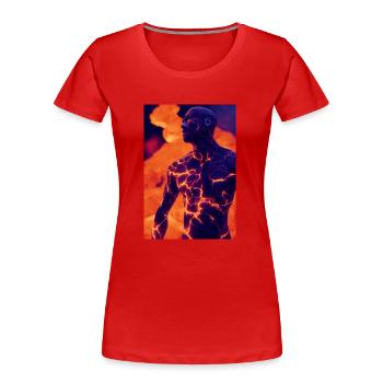 Lava Mann - Frauen Premium Bio T-Shirt - Rot - Vorne - Mia (176cm)