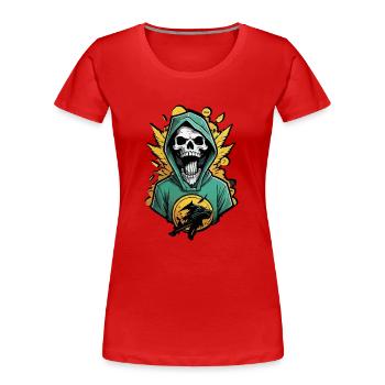 La mort dans le quartier - T-shirt bio Premium Femme - rouge - Devant - Mia (176cm)