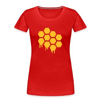 Honeycomb - Women's Premium Organic T-Shirt - red - Front - Mia (176cm)
