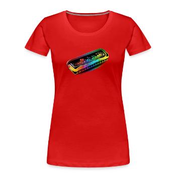MUNDHARMONIKA - Frauen Premium Bio T-Shirt - Rot - Vorne - Mia (176cm)