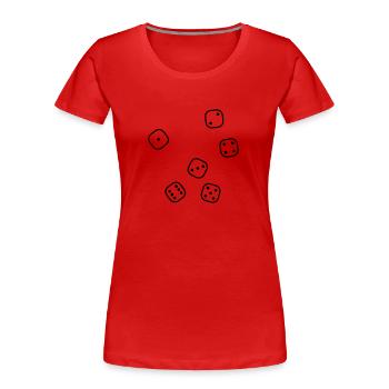 Dice, cube, game, gambling, rasino - Women's Premium Organic T-Shirt - red - Front - Mia (176cm)