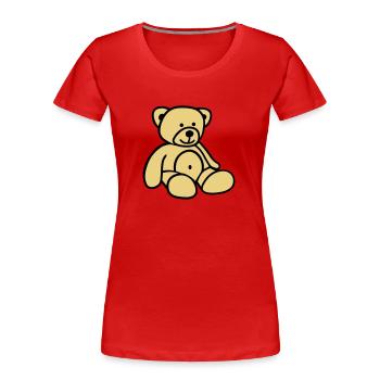 Teddy - Frauen Premium Bio T-Shirt - Rot - Vorne - Mia (176cm)