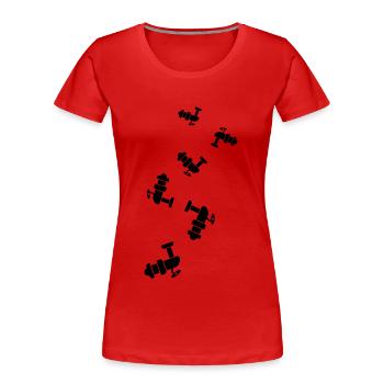 Angelrolle Symbol icon - Frauen Premium Bio T-Shirt - Rot - Vorne - Mia (176cm)