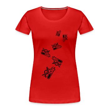 Reagenzglas chemie - Frauen Premium Bio T-Shirt - Rot - Vorne - Mia (176cm)