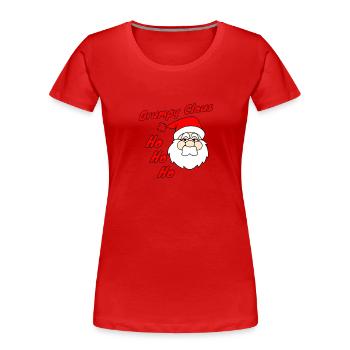 Grincheux Claus HoHoHo - T-shirt bio Premium Femme - rouge - Devant - Mia (176cm)