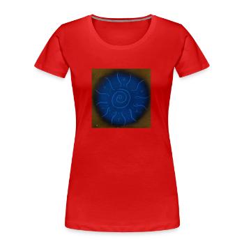 SOL MANDALA INVERTIERT - Frauen Premium Bio T-Shirt - Rot - Vorne - Mia (176cm)