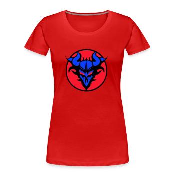 Dämonisch teuflisches Wappen - Frauen Premium Bio T-Shirt - Rot - Vorne - Mia (176cm)