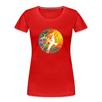 Colombe de la paix - T-shirt bio Premium Femme - rouge - Devant - Mia (176cm)