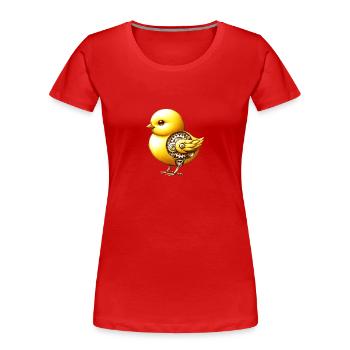 Mechanisches kleines Huhn - Frauen Premium Bio T-Shirt - Rot - Vorne - Mia (176cm)