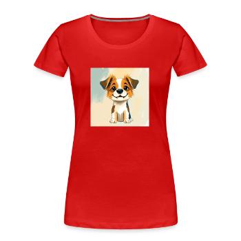 Niedlicher Australian Shepherd - Frauen Premium Bio T-Shirt - Rot - Vorne - Mia (176cm)