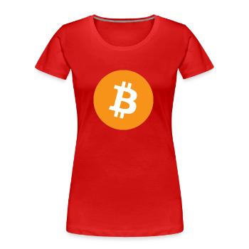 Bitcoin - T-shirt bio Premium Femme - rouge - Devant - Mia (176cm)