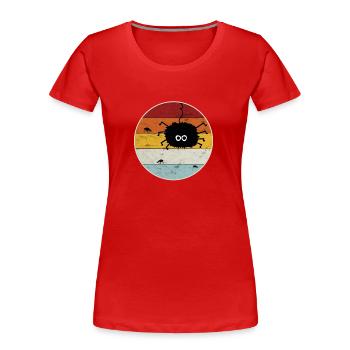 Retro spider fly insect nature walking insect - Women's Premium Organic T-Shirt - red - Front - Mia (176cm)