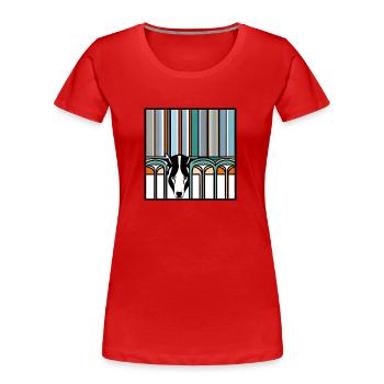 Pop-Art-Bär - Frauen Premium Bio T-Shirt - Rot - Vorne - Mia (176cm)